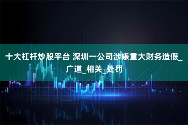 十大杠杆炒股平台 深圳一公司涉嫌重大财务造假_广道_相关_处罚