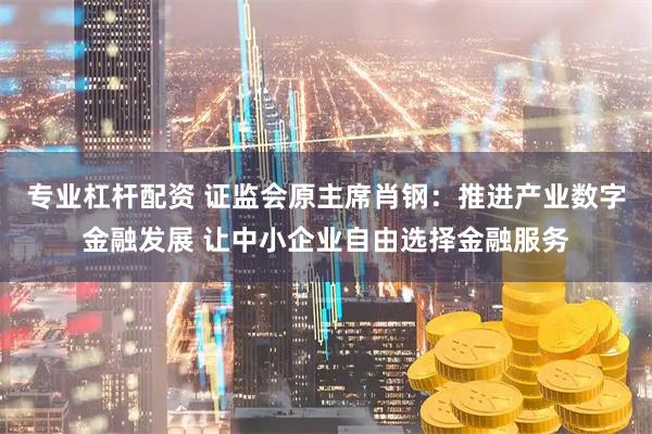 专业杠杆配资 证监会原主席肖钢：推进产业数字金融发展 让中小企业自由选择金融服务